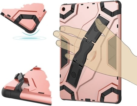 iPad Pro 11 ile uyumlu [2018/2020] uyumlu kılıf stand özelliği el geçmeli tasarım 2mm kamera koruma darbeye dayanıklı shockproof VegaPad model RoseGold