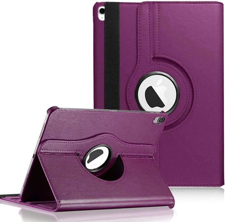 Apple iPad Air 11 2024 için Kılıf (A2902-A2903) 360 Rotating Stand Deri Mor [iPad Air 11 2024 ile Uyumlu Kılıf - Mor]