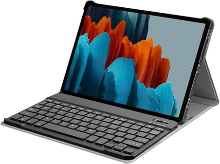 Galaxy Tab S7 SM-T870 Standlı Mıknatıslı Bluetooth Klavyeli Clever Cover Kılıf Siyah