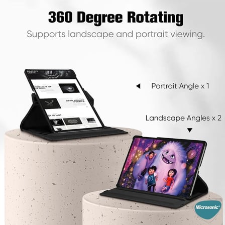 Samsung Galaxy Tab S9 Plus X810 için Kılıf 360 Rotating Stand Deri Mor [Galaxy Tab S9 Plus X810 ile Uyumlu Kılıf - Mor]