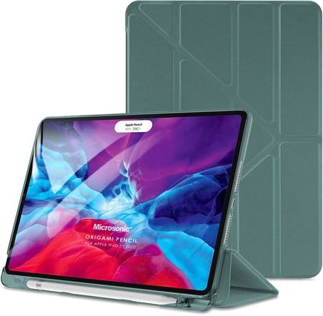Apple iPad Pro 11`` 2022 4. Nesil için Kılıf (A2759-A2435-A2761-A2762) Origami Pencil Koyu Yeşil [iPad Pro 11 2022 ile Uyumlu Kılıf - Koyu Yeşil]