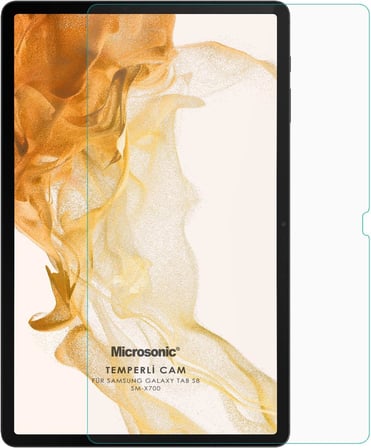 Samsung Galaxy Tab S8 X700 Tempered Glass Cam Ekran Koruyucu [Galaxy Tab S8 X700 ile Uyumlu Ekran Koruyucu - Şeffaf]