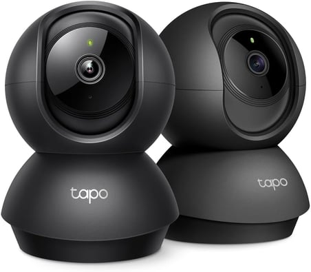 Tapo C211 2K 3MP Yatay ve Dikey Ev Güvenliği Wi-Fi Kamerası, Gece Görüşü, IP66 Su Geçirmez, Siyah Renk + 64GB Kioxia MicroSD Bellek