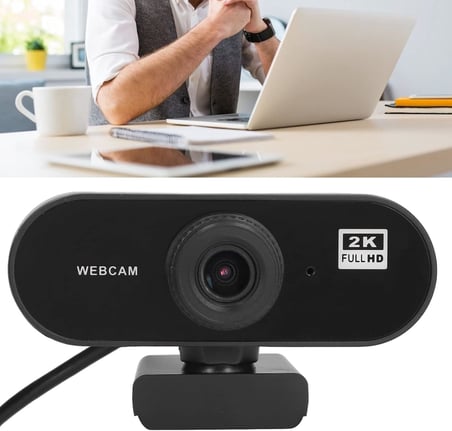 WebCam 2K Full HD Konferans Kamera Dahili Mikrofon Chat Görüntülü Sohbet Yayın Kamerası HD Video Web Kamerası 812