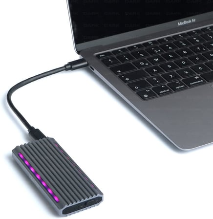 USB 3.2 Gen2 Type C - M.2 NVMe & SATA SSD RGB LED'Lİ Disk Kutusu (DK-AC-DSEM5)