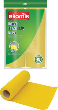 Rulo Temizlik Bezi 27x225 cm 2'li Islak ve Kuru Kullanım, Süper Emici Perforeli Havlu