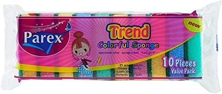 Trend Rengarenk Sünger Düz 10'Lu