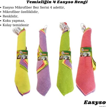 Pro Çok Yüzeyli Mikrofiber Temizlik Bezleri | Renkli 4’lü Paket | Cam, Mutfak, Banyo, Otomotiv, Sarf Malzemeleri ve Ürünleri Temizlemek İçin Birinci Sınıf Mikrofiber Havlular