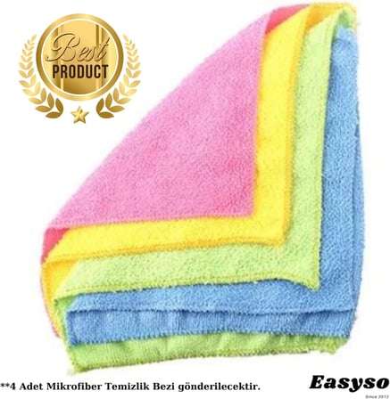 Pro Çok Yüzeyli Mikrofiber Temizlik Bezleri | Renkli 4’lü Paket | Cam, Mutfak, Banyo, Otomotiv, Sarf Malzemeleri ve Ürünleri Temizlemek İçin Birinci Sınıf Mikrofiber Havlular