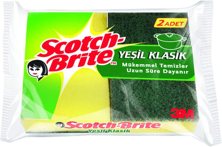 1755948 Yeşil Klasik Bulaşık Süngeri 2'li, Normal