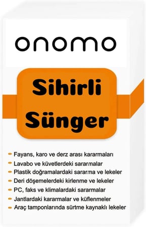 Sihirli Sünger, Çok Amaçlı Temizlik Süngeri, Fayans, Lavabo, Plastik ve Deri Yüzeyler İçin 3 Adet