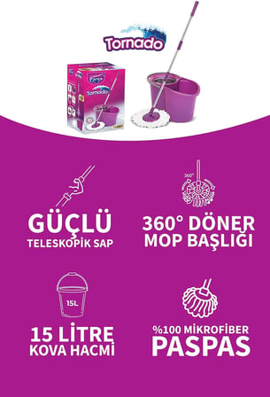 TORNADO TEMİZLİK SETİ 2'Lİ YEDEK MOP HEDİYE