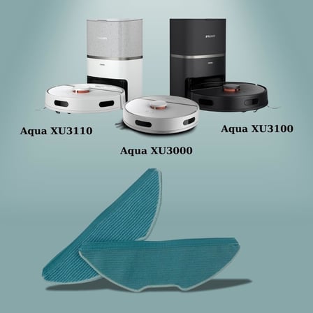 Philips HomeRun 3000 Serisi Aqua XU3000, XU3110, XV1430 Robot Süpürge ile Uyumlu Mikrofiber Paspas Bezi 4'lü
