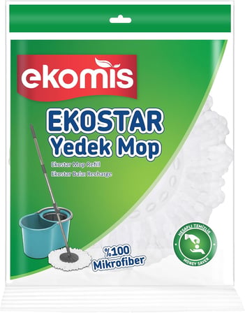 Ekostar Yedek Mop Başlık, Mikrofiber Temizlik Teknolojisi, Etkili Toz ve Kir Tutma
