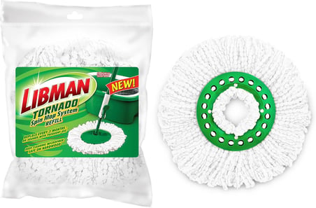 Libman Tornado Spin Paspas Yedekleri - 4 Mikrofiber Kafa Kılıfı, Değiştirmesi Kolay, Makinede Yıkanabilir, Yeşil ve Beyaz, 4 Adet