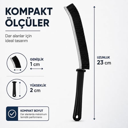 Dar Alan Temizleme Fırçası - 2 Adet Siyah İnce Uçlu Sert Kıllı Derz Fırçası - Pencere Rayı Lavabo Musluk Klima Filtre Klavye Kapı Kanalı Banyo Mutfak Temizlik Seti