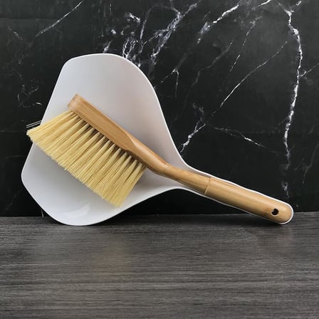 Faraş Seti, Temizlik El Fırça Seti, Ahşap Saplı Fırça ve Plastik Kürek, Premium