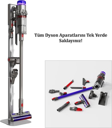 Dyson Uyumlu Süpürge Stantı, V7 | V8 | V10 | V11 | V12 | V15 | Gen5Detect Absolute | V15s Detect Submarine | V16 Dyson Modelleri ile Tam Uyumlu Stand, S3