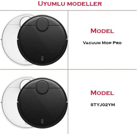 Vacuum Mop Pro ile Uyumlu 2li Beyaz Yan Fırça, Xiaomi Vacuum Mop Stytj02ym Viomi V2 Viomi V2 Pro Viomi V3 Viomi Se ile Uyumlu 2 adet Beyaz Yan Fırça