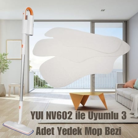 YUI NV602 Çok Fonksiyonlu Buharlı Temizlik Makinesi ile Uyumlu Yer Bezi 3'lü