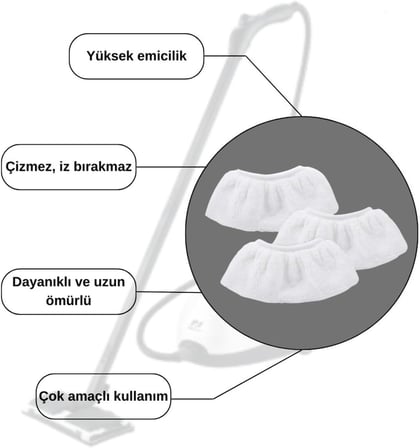 Pirantech CB 107C Buharlı Temizlik Makinesi ile Uyumlu Cam Bezi 3'lü