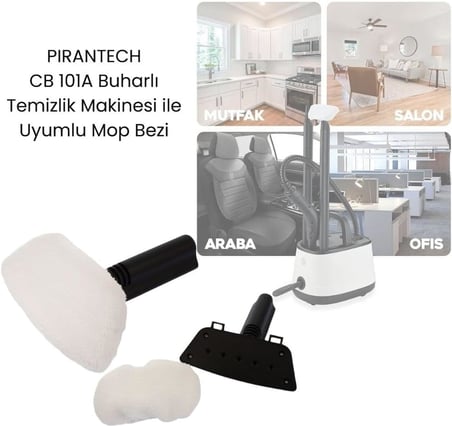 PIRANTECH CB 101A Buhar Makinesi ile Uyumlu Mop Bezi 2'li