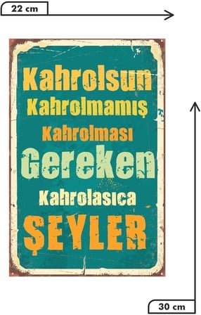 Kahrolsun Kahrolmamış Kahrolması Gereken Retro Vintage Ahşap Mdf Tablo Drtr003