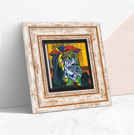 Picasso Ağlayan Kadın Taş Duvar Tablosu - Çerçeveli Taş Tablo - Dekoratif Duvar Sanatı - Modern Ev ve Ofis Duvar Dekoru K1-304