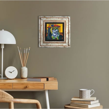 Picasso Ağlayan Kadın Taş Duvar Tablosu - Çerçeveli Taş Tablo - Dekoratif Duvar Sanatı - Modern Ev ve Ofis Duvar Dekoru K1-304