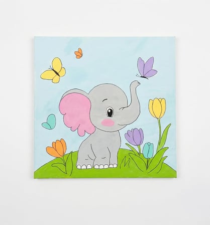 %100 El Yapımı Orijinal Çizim Çocuk Odası Tablosu - 20x20 cm Akrilik Duvar Dekorasyonu