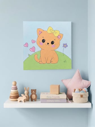 Baby Shower Hediyelik%100 El Yapımı Akrilik Tablo - 20x20 cm Dekoratif Bebek Odası Süsü