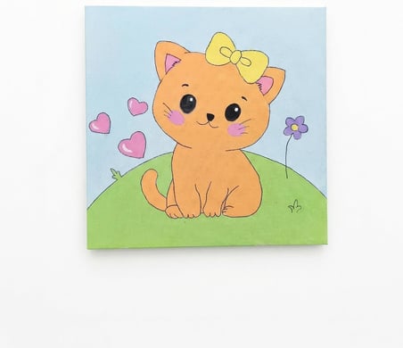 Baby Shower Hediyelik%100 El Yapımı Akrilik Tablo - 20x20 cm Dekoratif Bebek Odası Süsü