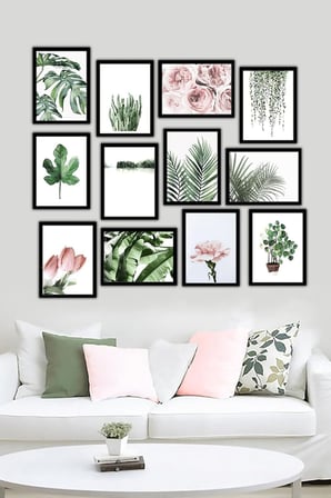 12 Parça Siyah Çerçeve Görünümlü Mdf Tablo Seti 12ARTAVESSA1, 20 x 30
