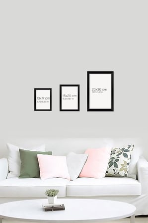 12 Parça Siyah Çerçeve Görünümlü Mdf Tablo Seti 12ARTAVESSA1, 20 x 30