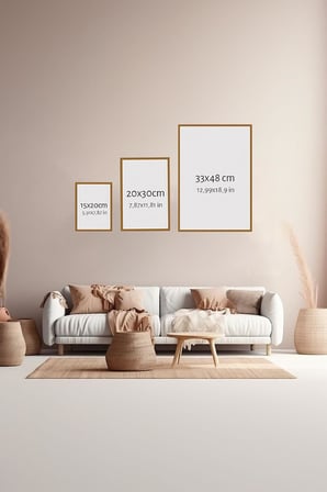 3 Parça Ahşap Çerçeve Görünümlü Mukavva Poster Tablo Seti Set 03, 15 x 20