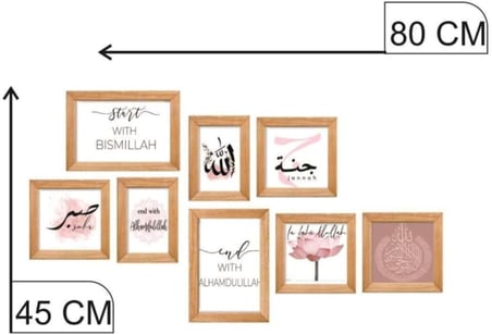 8 Parça Dekoratif Mdf Tablo Seti Çerçeve Görünümlü DEKOLIADKO5532