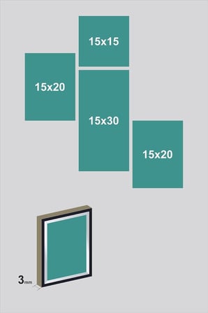 8 Parça Dekoratif Mdf Tablo Seti Çerçeve Görünümlü DEKOLIADKO105