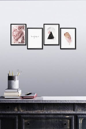 4 Parça Dekoratif Mdf Tablo Seti Çerçeve Görünümlü DEKOLİADKD032