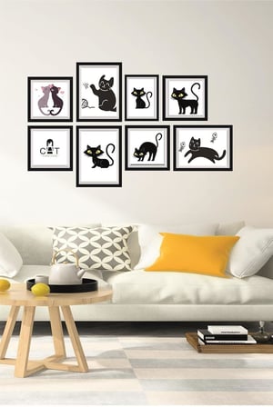 8 Parça Dekoratif Mdf Tablo Seti Çerçeve Görünümlü DEKOLIADKO0132