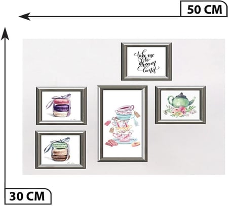 5 Parça Dekoratif Mdf Tablo Seti Çerçeve Görünümlü DEKOLIADKG014