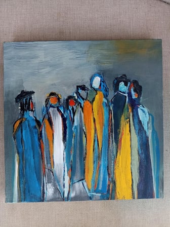 Akrilik Soyut Tablo 25x25 Çerçevesiz El Yapımı