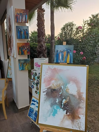 Akrilik Soyut Tablo 25x25 Çerçevesiz El Yapımı