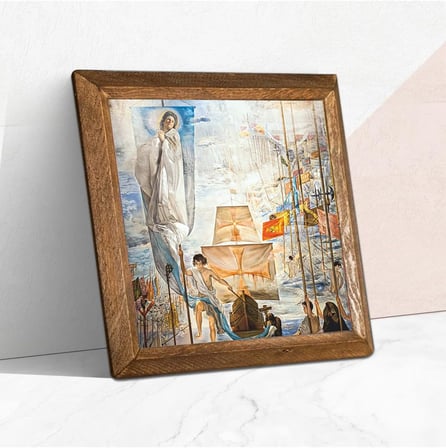 Pinecone Salvador Dalí Amerika’nın Kristof Kolomb Tarafından Keşfi Taş Duvar Tablosu Ahşap Çerçeveli Duvar Dekoru Wall Art 25x25cm W1-305
