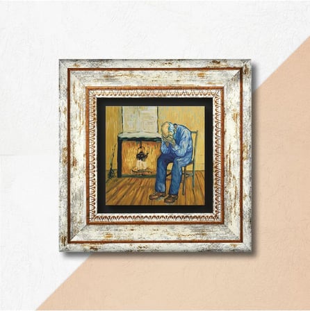 Van Gogh Sonsuzluğun Eşiğinde Taş Duvar Tablosu - Çerçeveli Taş Tablo - Dekoratif Duvar Sanatı - Modern Ev ve Ofis Duvar Dekoru T1-291