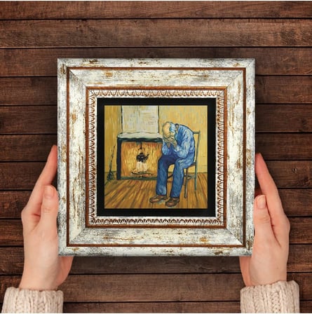 Van Gogh Sonsuzluğun Eşiğinde Taş Duvar Tablosu - Çerçeveli Taş Tablo - Dekoratif Duvar Sanatı - Modern Ev ve Ofis Duvar Dekoru T1-291