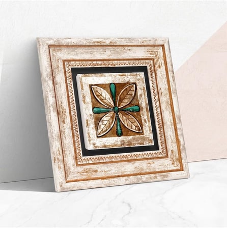 Fas Desenli Vintage Taş Duvar Tablosu - Çerçeveli Taş Tablo - Dekoratif Duvar Sanatı - Modern Ev ve Ofis Duvar Dekoru T1-36