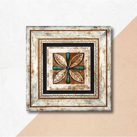 Fas Desenli Vintage Taş Duvar Tablosu - Çerçeveli Taş Tablo - Dekoratif Duvar Sanatı - Modern Ev ve Ofis Duvar Dekoru T1-36
