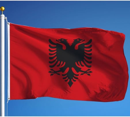ZC Bayrak Arnavutluk Milli Gönder Bayrağı 70x105 Cm Raşel Dijital Baskı