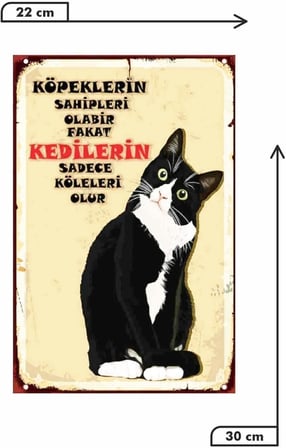 Kuşe Kağıt Duvar Posteri Kedilerin Sadece Köleleri Olur Retro Vintage Drtr0033