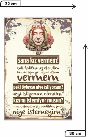 Şener Şen Replik Retro Vintage Drtr0100 Ahşap Mdf Tablo